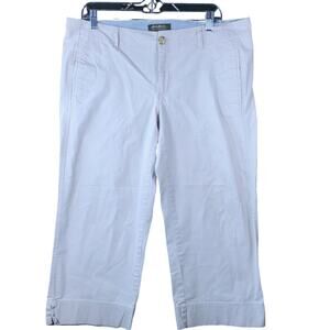 Eddie Bauer Womens Pants Tan Mid Rise Vashon Fit Capri Stretch 14
